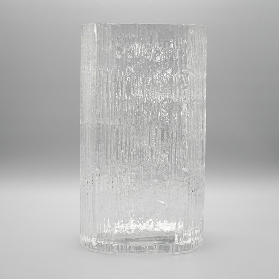 Image 1 of Rosenthal Martin Freyer Abstrait Brutaliste Op Art Vase en verre "Glasstruktur" 32Cm