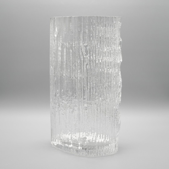 Image 1 of Rosenthal Martin Freyer Abstrait Brutaliste Op Art Vase en verre "Glasstruktur" 32Cm