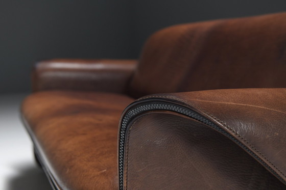 Image 1 of Stunning Ds 125 Patinated Leather Sofa By Gerd Lange For De Sede Swiss