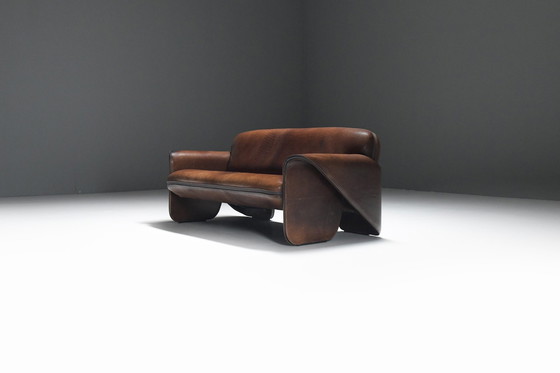 Image 1 of Stunning Ds 125 Patinated Leather Sofa By Gerd Lange For De Sede Swiss