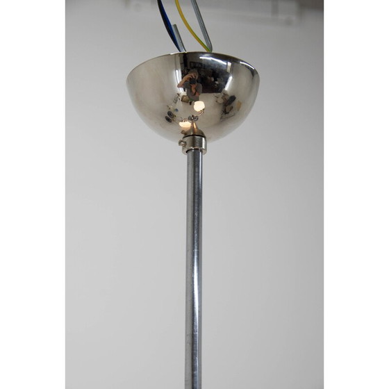 Image 1 of Lustre vintage en verre opalin, années 1930