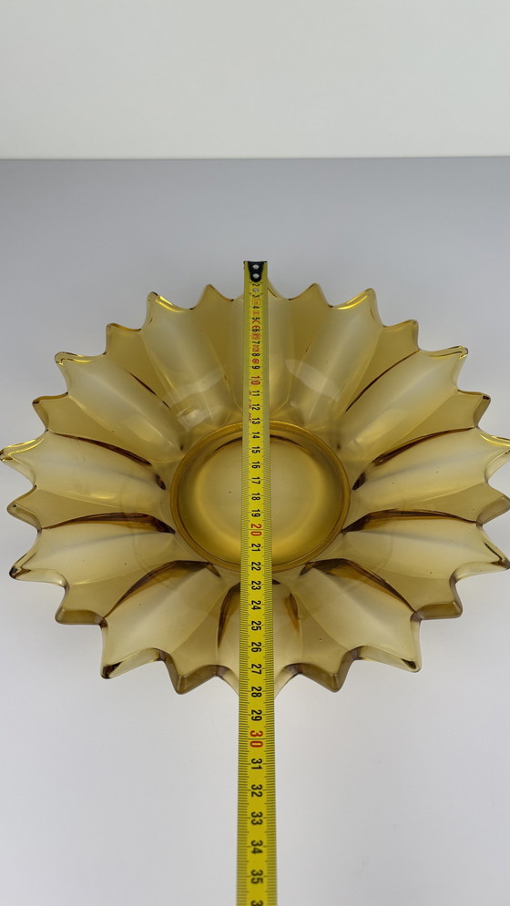 Image 1 of Bol à tournesol de couleur ambre Art déco