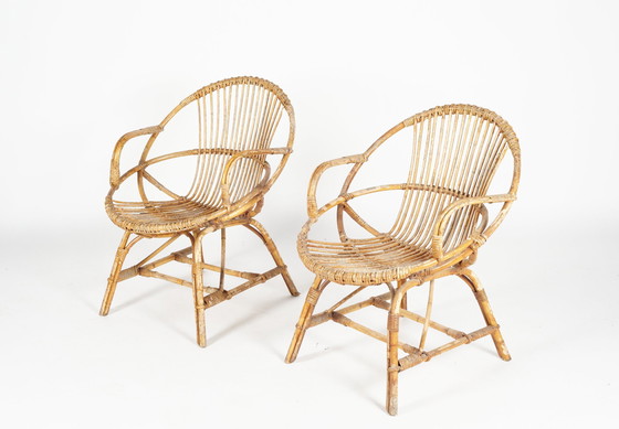 Image 1 of 2 X Chaise Rohé en rotin