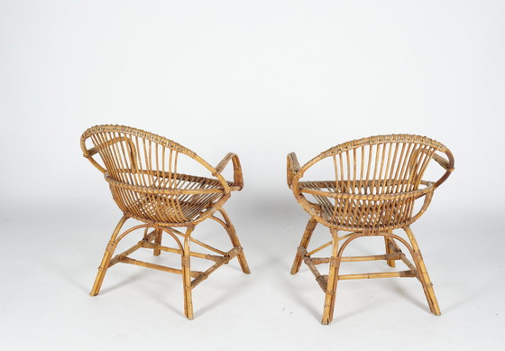 Image 1 of 2 X Chaise Rohé en rotin