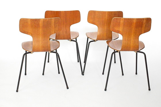 Image 1 of 3103 Hammer Chairs by Arne Jacobsen for Fritz Hansen | 1960s Set of 4 | Teak