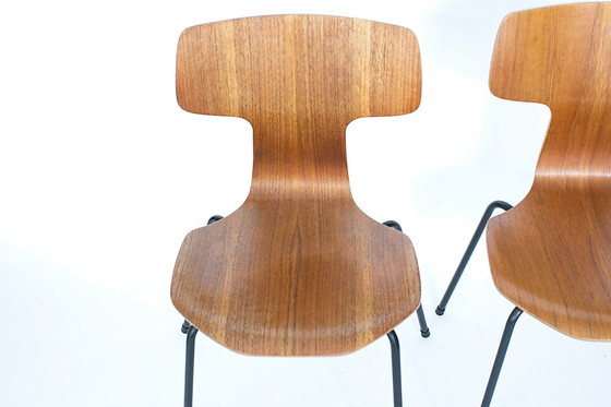 Image 1 of 3103 Hammer Chairs by Arne Jacobsen for Fritz Hansen | 1960s Set of 4 | Teak