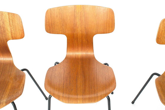 Image 1 of 3103 Hammer Chairs by Arne Jacobsen for Fritz Hansen | 1960s Set of 4 | Teak