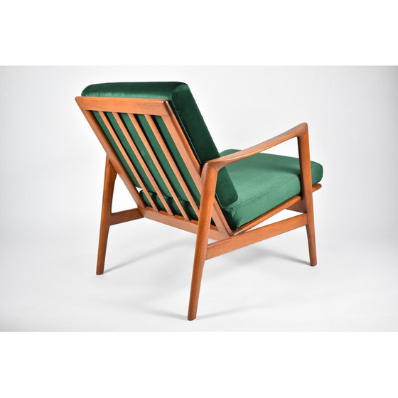Image 1 of Fauteuil vintage en teck et tissu pour Swarzędz, 1960
