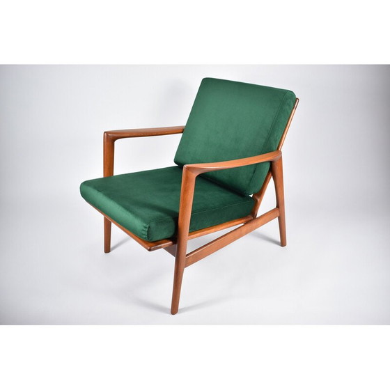 Image 1 of Fauteuil vintage en teck et tissu pour Swarzędz, 1960