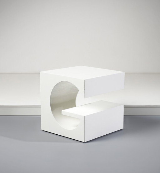 Table basse blanche de l'ère spatiale, Italie 1970S