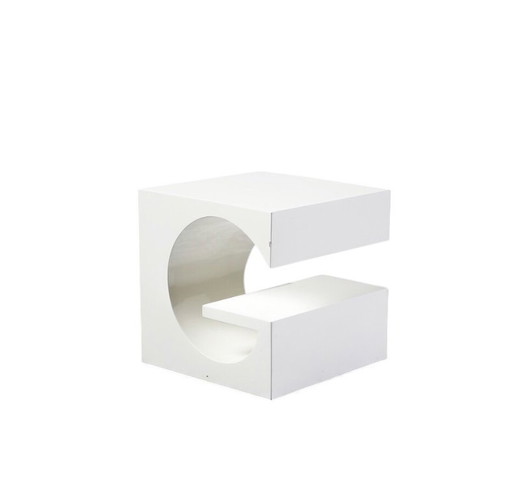 Table basse blanche de l'ère spatiale, Italie 1970S