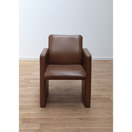 Image 1 of Fauteuil Thf vintage en bois et cuir par Poltrona Frau, 1990
