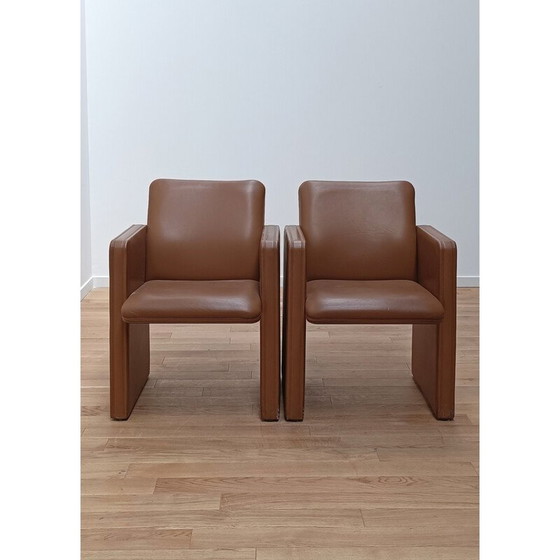 Image 1 of Fauteuil Thf vintage en bois et cuir par Poltrona Frau, 1990