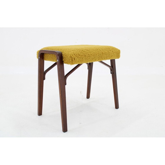 Image 1 of Tabouret vintage en hêtre, Tchécoslovaquie 1960