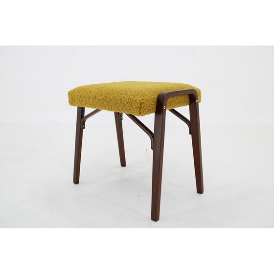 Image 1 of Tabouret vintage en hêtre, Tchécoslovaquie 1960