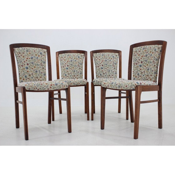 Image 1 of Ensemble de 4 chaises de salle à manger vintage en bois de hêtre, Tchécoslovaquie, années 1950