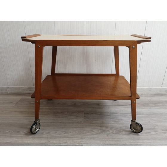 Image 1 of Table de bar mobile vintage en bois et contreplaqué, 1970