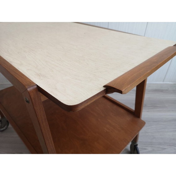 Image 1 of Table de bar mobile vintage en bois et contreplaqué, 1970