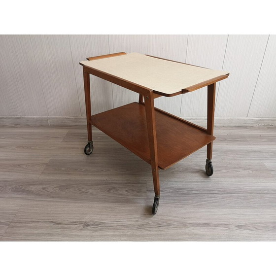 Image 1 of Table de bar mobile vintage en bois et contreplaqué, 1970