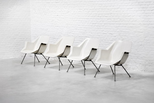 Chaises Modèle 416 par Wim Rietveld & André Cordemeyer pour Gispen, ensemble de 4, 1957