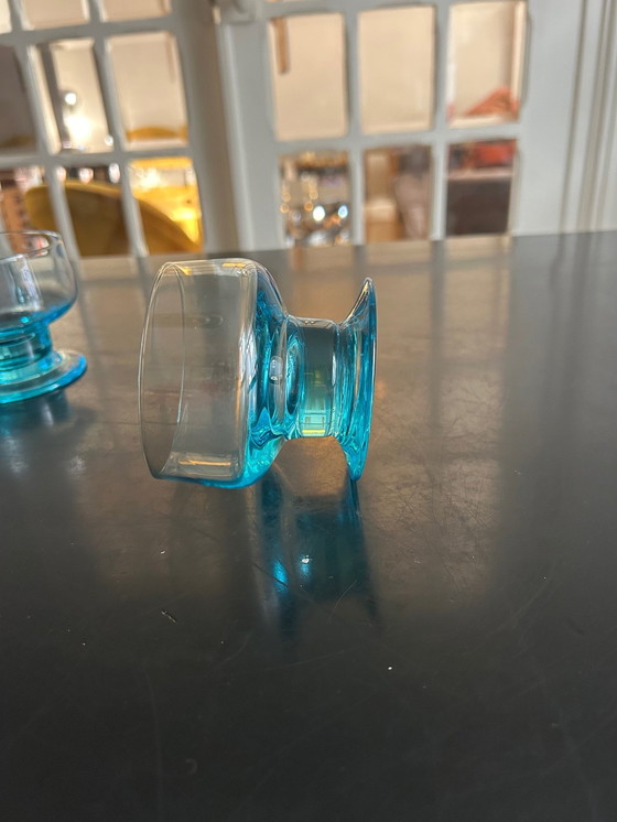 Image 1 of 6 Verres En Cristal Bleu 1970
