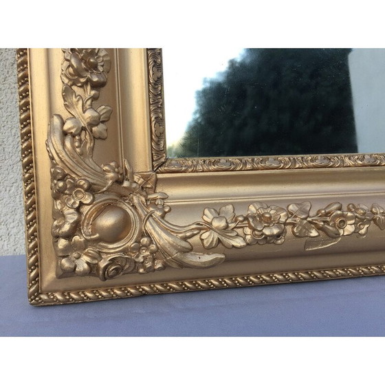 Image 1 of Miroir baroque vintage avec cadre en bois et stuc doré