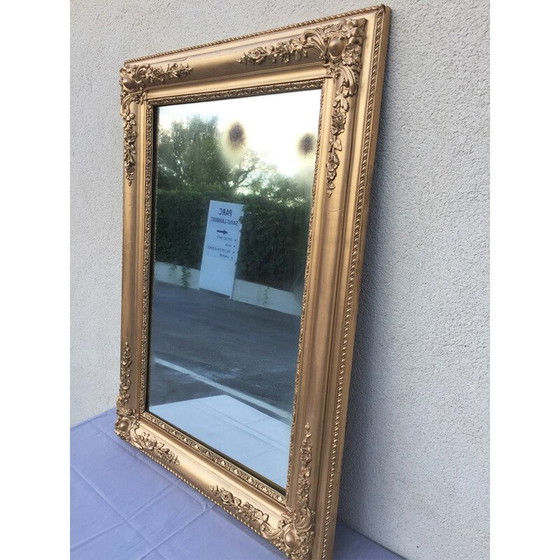 Image 1 of Miroir baroque vintage avec cadre en bois et stuc doré