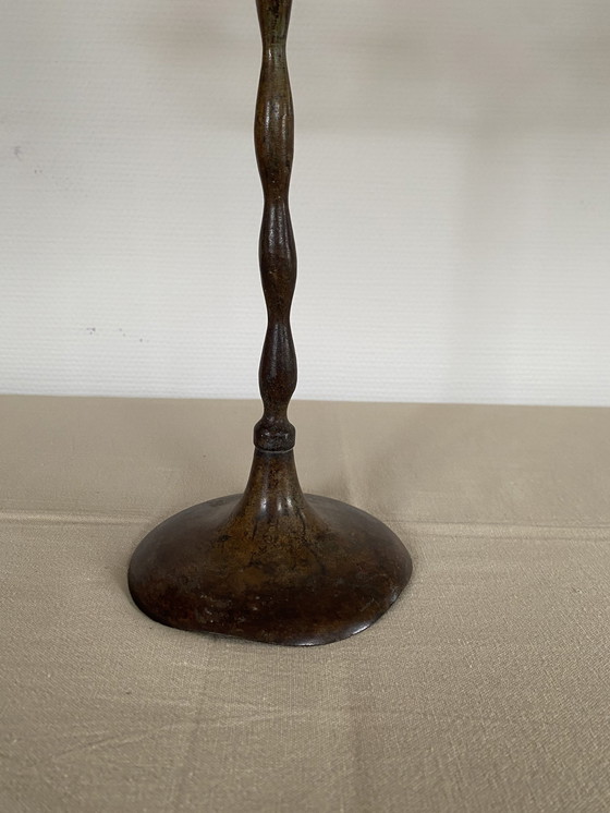 Image 1 of Chandelier vintage en bronze Japandi