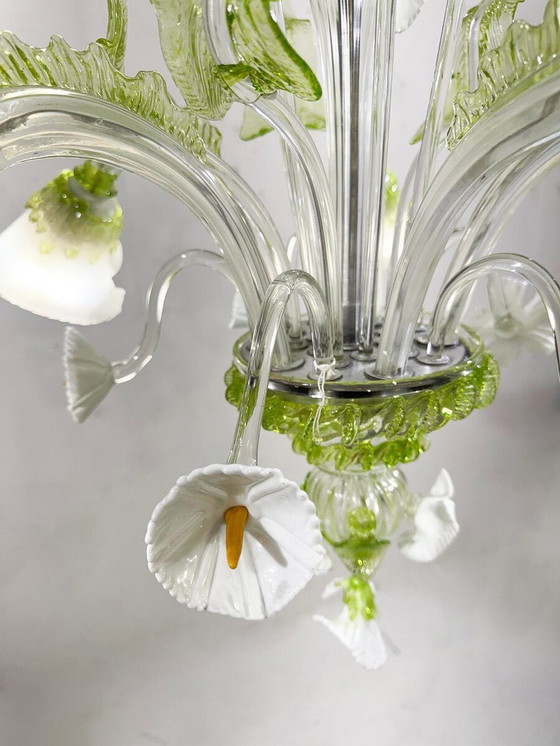 Image 1 of Lustre moderne du milieu du siècle, Italie, verre de Murano, années 1950