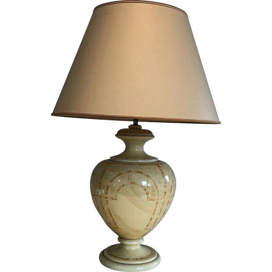 Image 1 of Lampe vintage en bois laqué coquille d'œuf, 1970