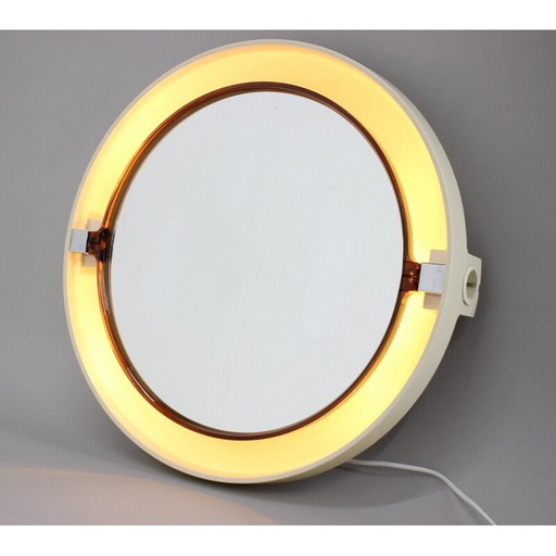 Miroir rétro-éclairé vintage par Allibert, Italie 1970