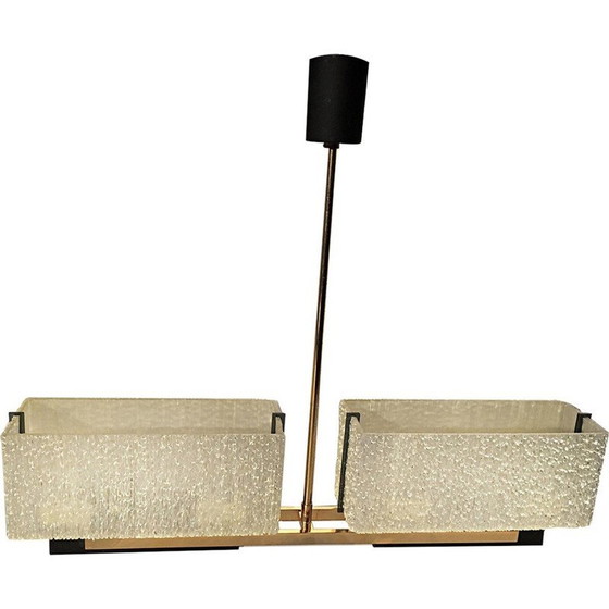 Image 1 of Lustre vintage Arlus en métal doré et Pespex - 1960s