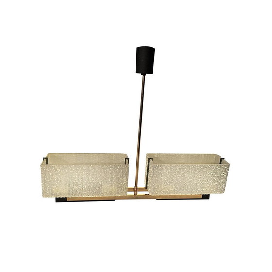 Image 1 of Lustre vintage Arlus en métal doré et Pespex - 1960s