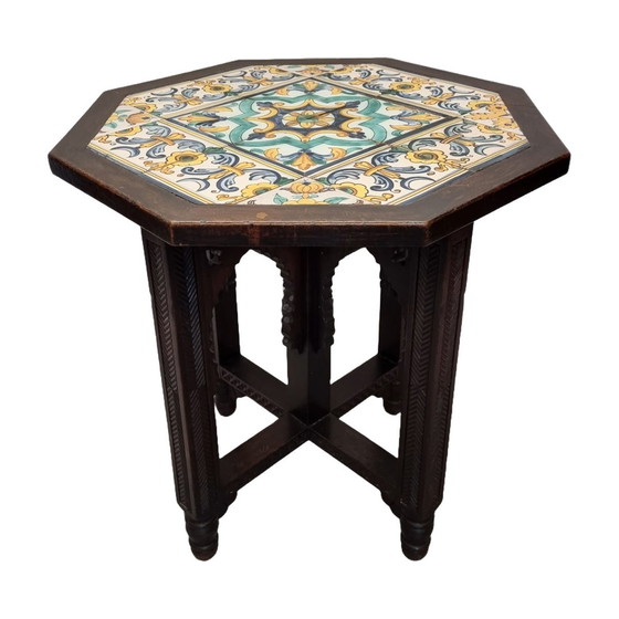 Image 1 of Table d'appoint vintage du sud de l'Europe à plateau carrelé 2Th Half 20S