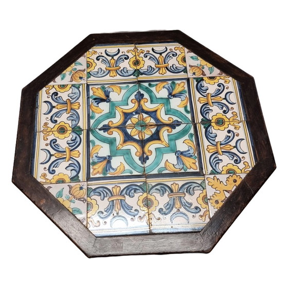 Image 1 of Table d'appoint vintage du sud de l'Europe à plateau carrelé 2Th Half 20S