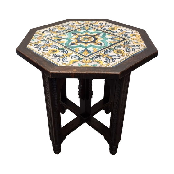 Image 1 of Table d'appoint vintage du sud de l'Europe à plateau carrelé 2Th Half 20S
