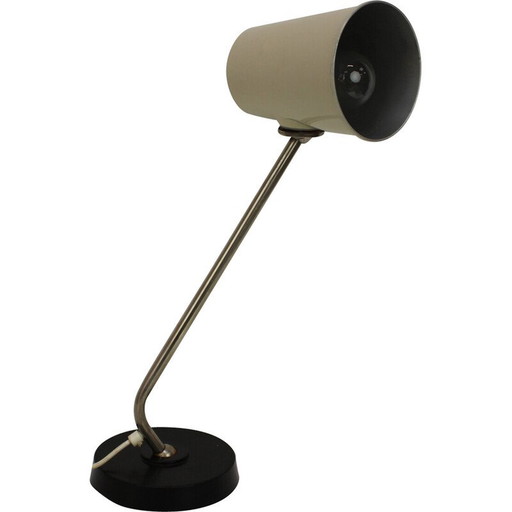 Lampe de table vintage en métal et chrome, Tchécoslovaquie 1960