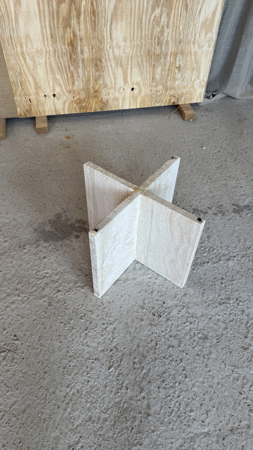 Table basse octogonale en travertin Vintage