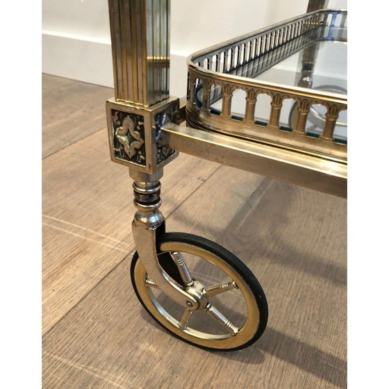 Image 1 of Buffet vintage en laiton et argenté pour la Maison Bagués, France 1940