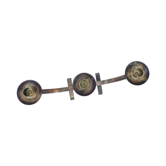 Image 1 of Chandelier vintage en laiton brossé, Autriche 1970