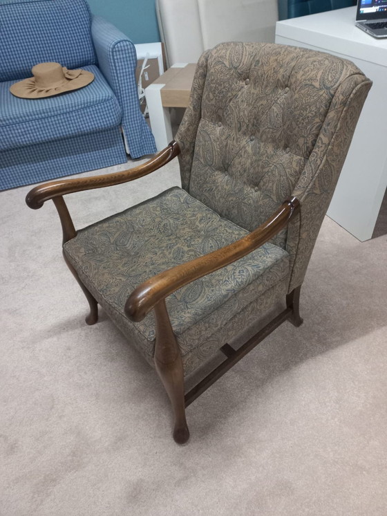 Image 1 of Fauteuil hollandais des années 1950 Tissu original.
