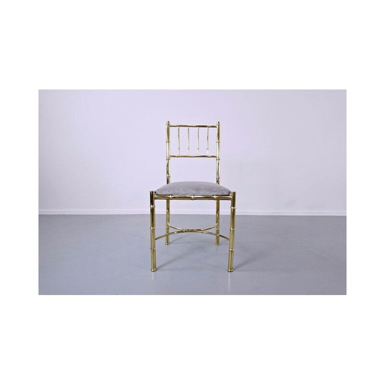 Image 1 of Ensemble de 10 chaises vintage en laiton 1940