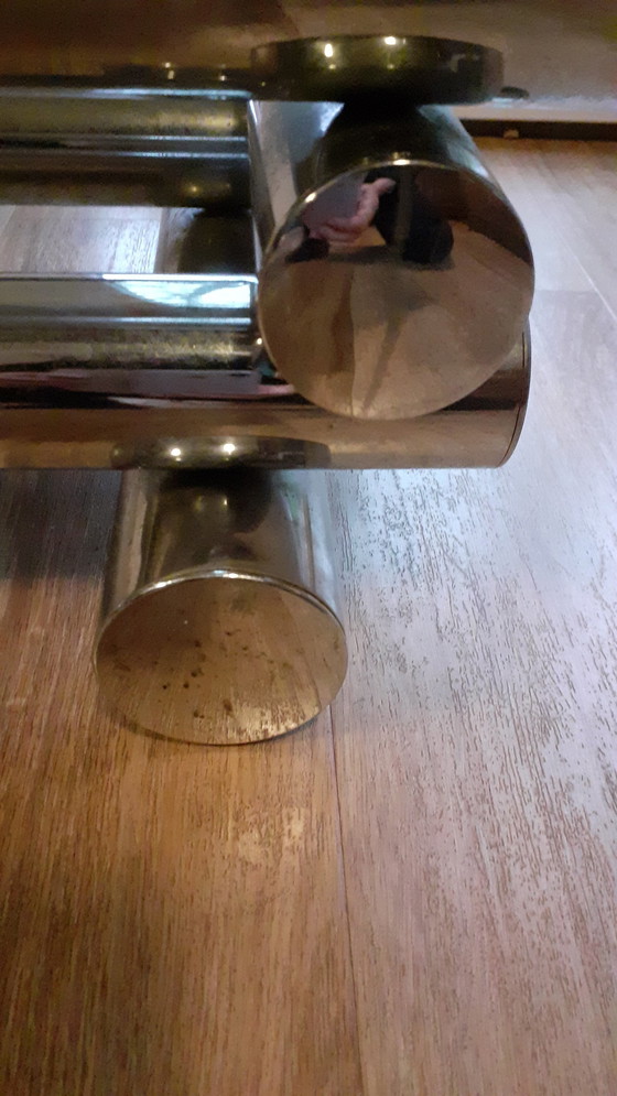 Image 1 of Table Basse Chrome Et Verre