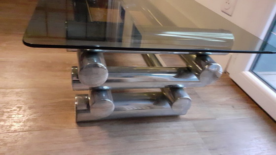 Image 1 of Table Basse Chrome Et Verre