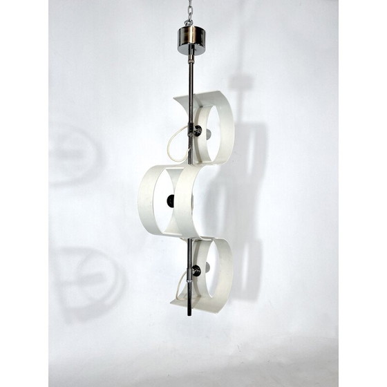 Image 1 of Lustre vintage italien en chrome par Stilux Milano, 1960s