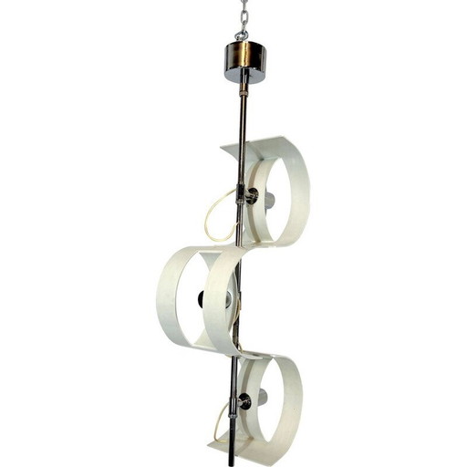 Lustre vintage italien en chrome par Stilux Milano, 1960s