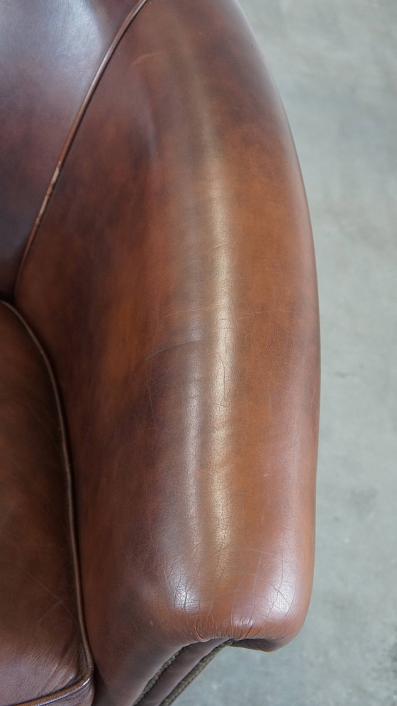 Image 1 of Fauteuil club en cuir de vachette de style anglais