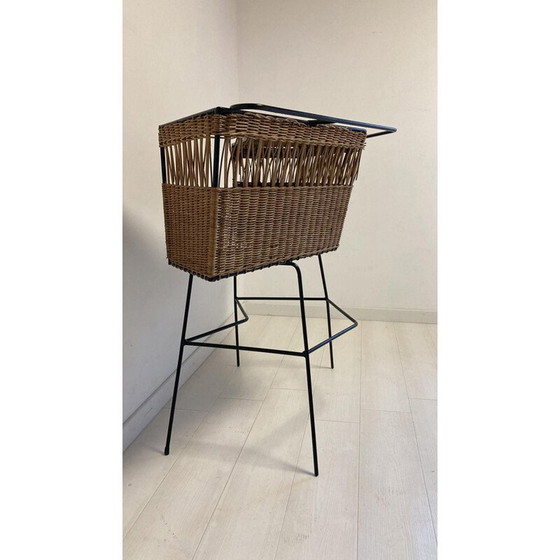 Image 1 of Bar vintage en rotin et fer forgé, 1960