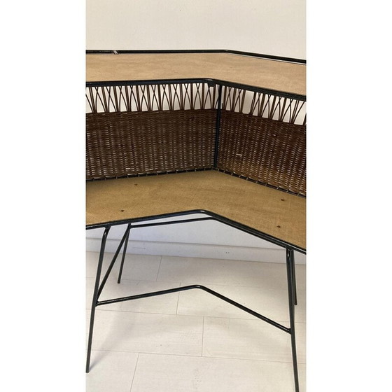 Image 1 of Bar vintage en rotin et fer forgé, 1960