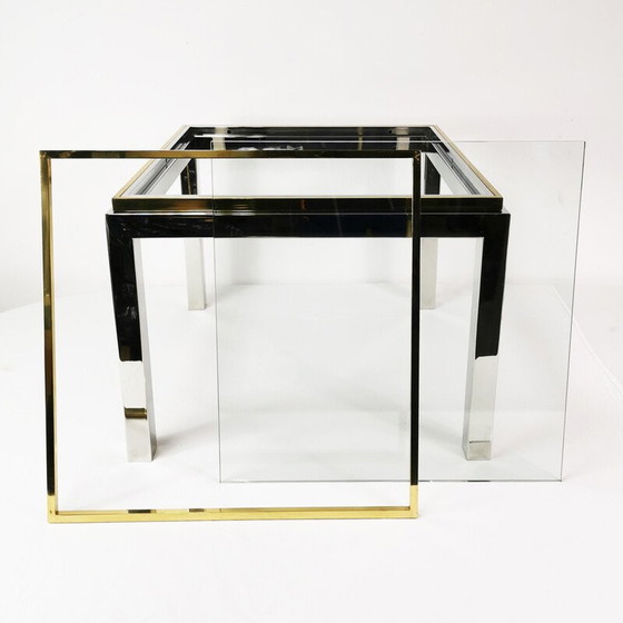 Image 1 of Table basse vintage Flaminia en métal chromé et laiton, Italie 1970